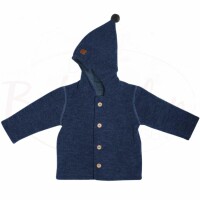 GOTS BABY-Jacke, Wollfleece kbT, Jersey kbA düne/kastanie-hellbraun 62/68