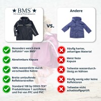 BMS Regenjacke - 100% wasserdicht  Softskin Buddeljacke rot+Punkte 104