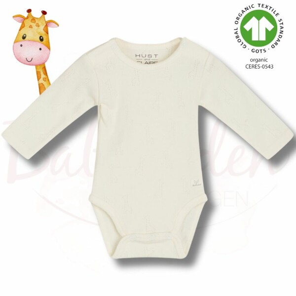 Hust and Claire Baby Body in creme mit Giraffen-Lochmuster |  BEBE-HC 74