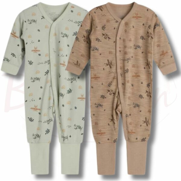 Hust and Claire Baby Jumpsuit Manu - Wolle/Bambus - kl. Flugzeuge