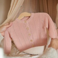 Dirkje Baby Bio Strickjacke | altrosa Feinstrick