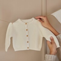 Dirkje Baby Bio Strickjacke | naturweiß Feinstrick