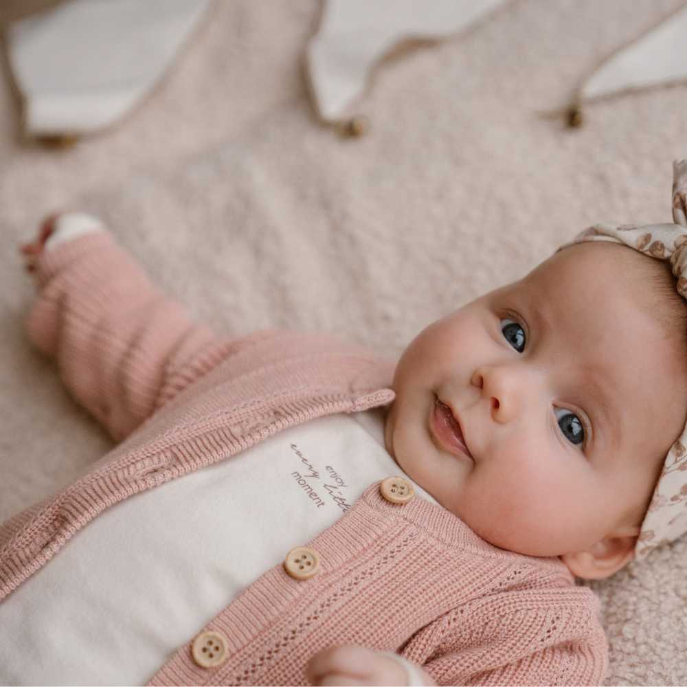 Baby Bio Strickjacke Feinstrick rosa