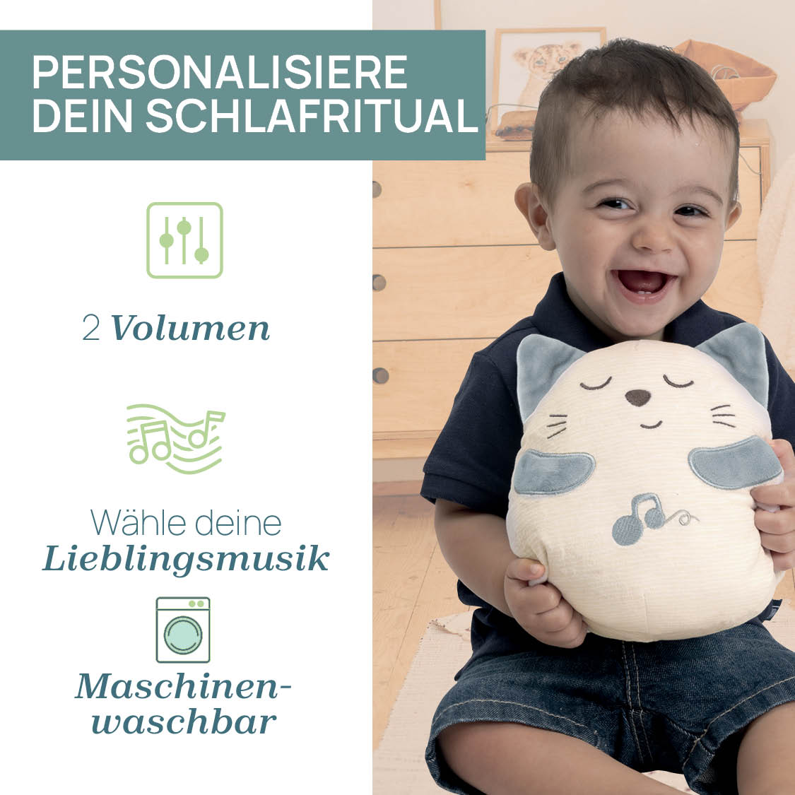 SCHNURRENDE KATZE Kuschelkatze für Babys